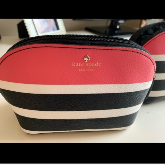 kate spade hyde lane stripe abalene pouches 2 nwot - Picture 7 of 7